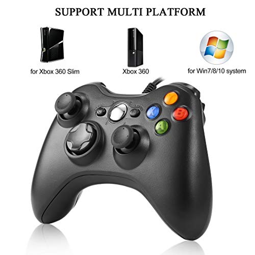 ETPARK Mando Xbox 360, PC Mando USB Controlador de Gamepad Joystick de Juegos Joypad para Xbox 360, Mando de diseño ergonómico Mejorado para Xbox 360 Slim y PC con Windows XP/Vista / 7/8 / 8.1/10