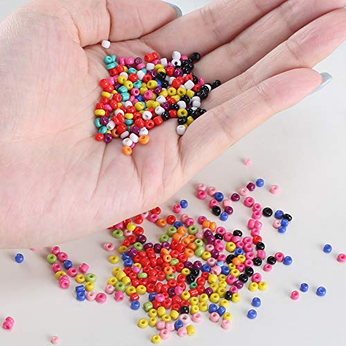 ETSAMOR Abalorios para Hacer Pulseras, Cuentas de Colores 3 mm Perlas de Vidrio Perlas de Potro Hechas a Mano Mini Cuentas para Hacer Collares Joyas DIY Regalo Cadena