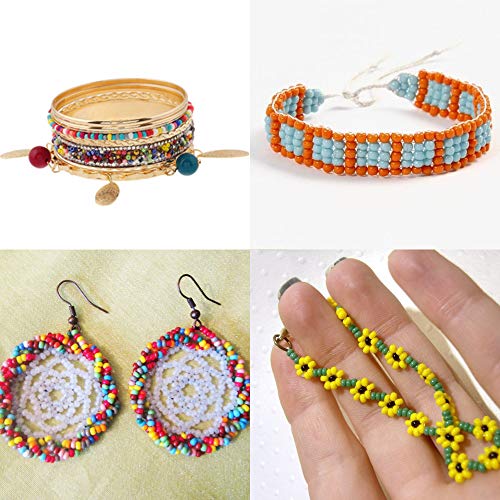 ETSAMOR Abalorios para Hacer Pulseras, Cuentas de Colores 3 mm Perlas de Vidrio Perlas de Potro Hechas a Mano Mini Cuentas para Hacer Collares Joyas DIY Regalo Cadena