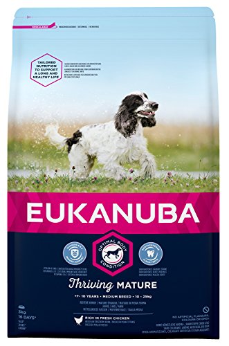 Eukanuba Alimento seco para perros mayores de razas medianas con pollo 3 kg
