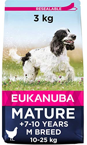 Eukanuba Alimento seco para perros mayores de razas medianas con pollo 3 kg