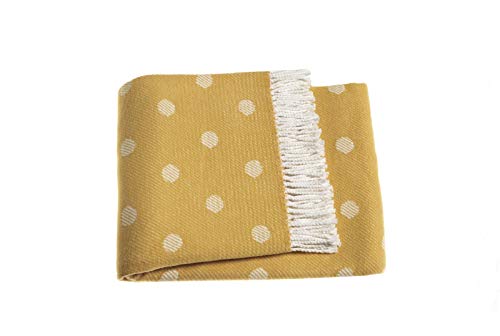 Euromant Sevilla Manta, Algodón, Mostaza, Individual, 140 x 180 x 5 cm