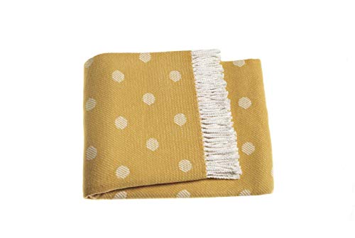 Euromant Sevilla Manta, Algodón, Mostaza, Individual, 140 x 180 x 5 cm