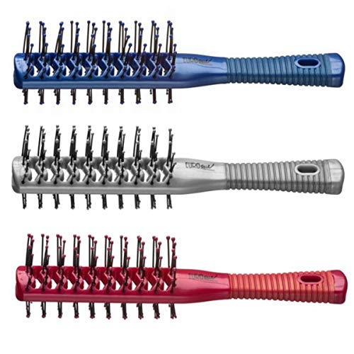 EUROSTIL Doble Mango Cepillo Esqueleto Bicolor Goma Tunel Colores 1UN Unisex Adulto, Negro, Único