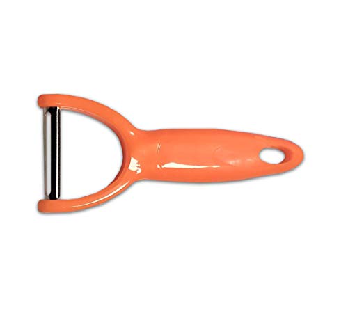 EUROXANTY® Pelador de verduras | Pelaverduras | Ideal para pelar patatas y zanahorias | Cuchillas de acero inoxidable | Disponible en varios colores (NARANJA)