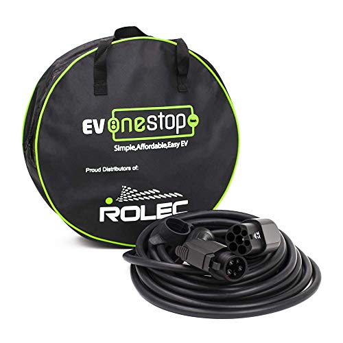 EV/Cable de Carga para vehículos eléctricos | Tipo 1 a Tipo 2 | 32 amperios (7.2kW) | 5 Metros | Estuche de Transporte Gratuito |