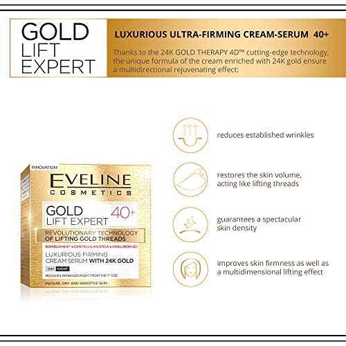 Eve Line Cosmetics Oro Lift Expert Antiarrugas Stark straffende Crema Día & Noche 40 + con oro de 24 quilates 50 ml