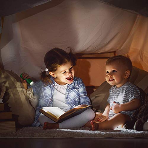 EverBrite 18PCs Mini Linterna Llavero LED, Linternas Portátiles de Aluminio Premium Ligero y Duradero,Mochilero con Correa ,6 colores y 54 Pilas 3AAA