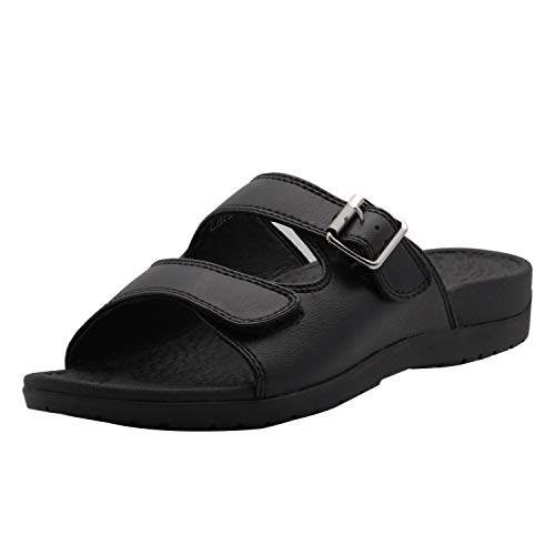 Everhealth Sandalias de Mujer con Soporte de Arco para Fascitis Plantar, Aliviar el Dolor de Pies Planos, Sandalias Ortopédicas con Hebilla