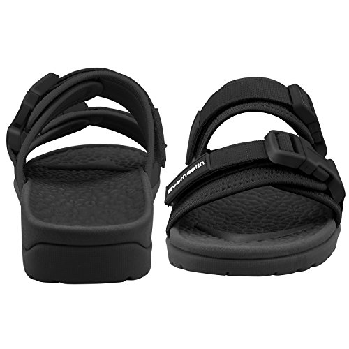 Everhealth Sandalias Mujer Punta Abierta Hebilla Sandalia Deportivas Suave EVA y Caucho de Zapatillas Al Aire Libre con Soporte de Arco (Negro, 38 EU)