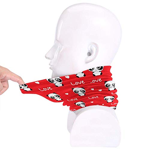 Ewtretr Panda y Love On Valentine 's Day Neck Gaiter Warmer Hombres Mujeres Warm Windproof Neck Gaiter Tube
