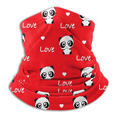 Ewtretr Panda y Love On Valentine 's Day Neck Gaiter Warmer Hombres Mujeres Warm Windproof Neck Gaiter Tube