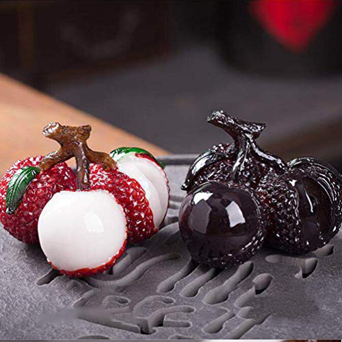 Exceart Accesorios para Bandeja de Té para Mascotas de Té Cambio de Color Lichi Kungfu Bandeja de Té Adorno Decoración de Fruta Linda Regalo para Amantes Del Té Oficina en El Hogar