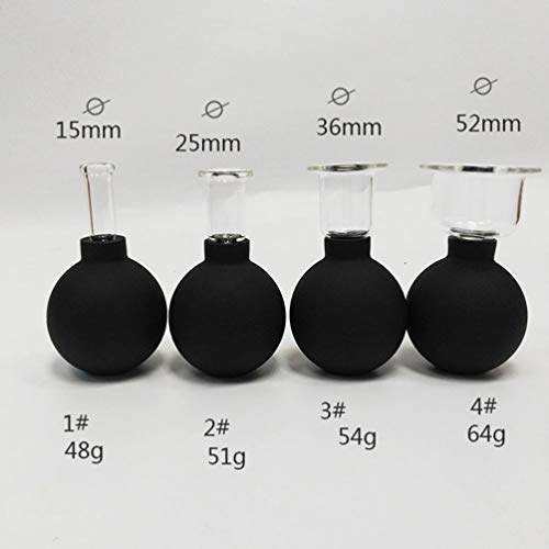 EXCEART Juego de Ventosas Faciales de 4 Piezas de Silicona para Ojos Cara Masaje Corporal Ventosas Al Vacío Terapia Linfática Anticelulítica Negro