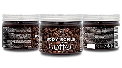 Exfoliante de Café 450g - Anticelulítico & Humectante Exfoliante - Limpia & Hidrata la Piel - Cuidado del Cuerpo - Rico en Minerales de Sal Marina & Café Arábica - Coffee Body Scrub