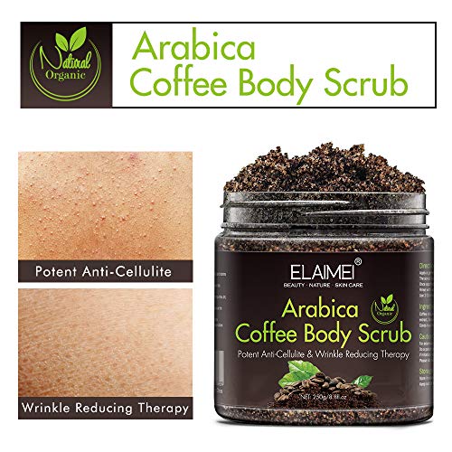 Exfoliante de Café Natural Bio Facial Corporal y Pies Anticelulítico Reafirmante Drenaje Hidratante Piel Grasa y Seca Mascarilla Facial Curar Acné Para Hombres y Mujeres