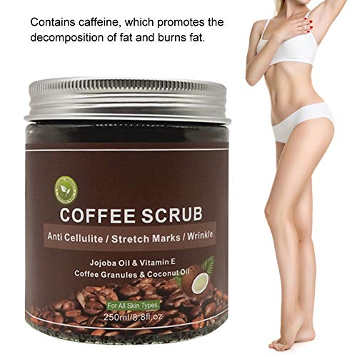 Exfoliante de exfoliación corporal, exfoliante natural de café Exfoliante anticelulítico Bio Exfoliante de sal del mar muerto para la cara Piernas del cuerpo Eliminación de piel muerta