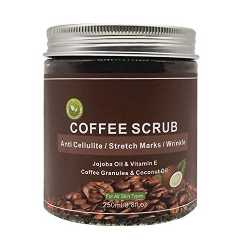 Exfoliante de exfoliación corporal, exfoliante natural de café Exfoliante anticelulítico Bio Exfoliante de sal del mar muerto para la cara Piernas del cuerpo Eliminación de piel muerta