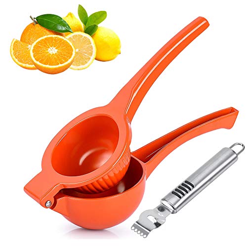 Exprimidor Limón Manual, exprimidor grande de exprimidor de limón con rallador de limón Aleación de aluminio Exprimidor de naranja cítrica Prensa manual Manual Exprimidor de fruta rojo (diámetro 9 cm)