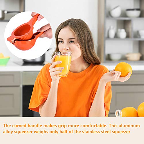 Exprimidor Limón Manual, exprimidor grande de exprimidor de limón con rallador de limón Aleación de aluminio Exprimidor de naranja cítrica Prensa manual Manual Exprimidor de fruta rojo (diámetro 9 cm)