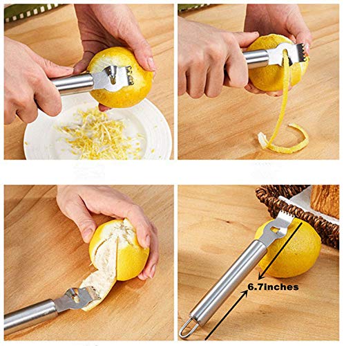 Exprimidor manual de limón de acero inoxidable, resistente, de alta resistencia, extractor de zumo, lima, cítrico, fácil de usar y limpiar Large