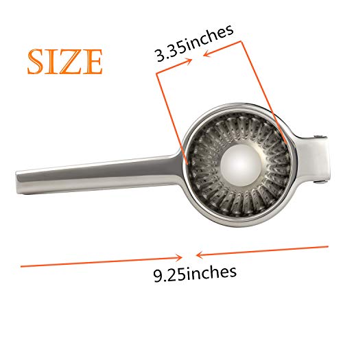 Exprimidor manual de limón de acero inoxidable, resistente, de alta resistencia, extractor de zumo, lima, cítrico, fácil de usar y limpiar Large