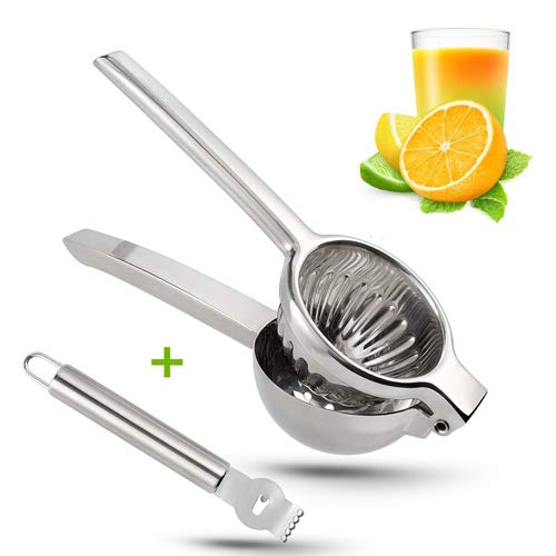Exprimidor manual de limón de acero inoxidable, resistente, de alta resistencia, extractor de zumo, lima, cítrico, fácil de usar y limpiar Large