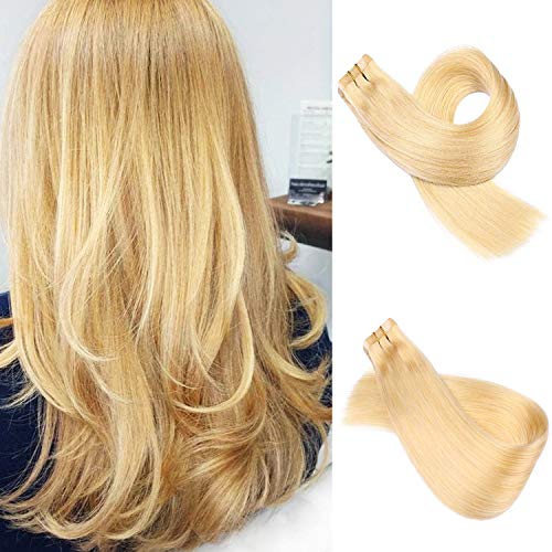 Extensiones de banda en/en Extensiones de cabello 20 marcos x 4 cm de ancho 55 cm 60 g Miel Rubia Miel Natural Remy Cabello (22 pulgadas, Rubia # 24)