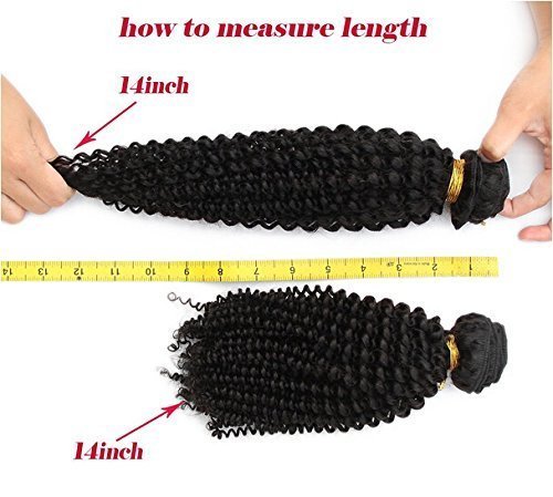 Extensiones de cabello humano rizado virgen en estado natural, de Mongolia, 35,6 cm de largo, para mujeres negras, 100 g / un mechón