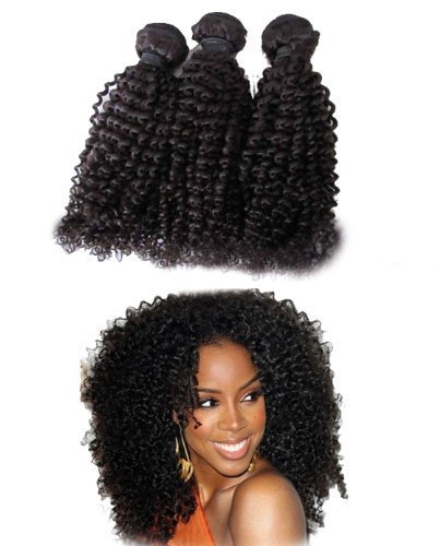 Extensiones de cabello humano rizado virgen en estado natural, de Mongolia, 35,6 cm de largo, para mujeres negras, 100 g / un mechón