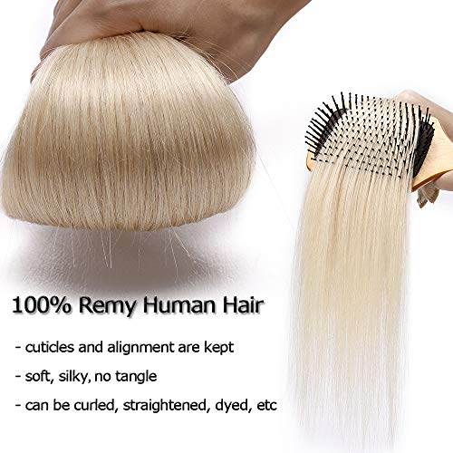 Extensiones de Cabello Natural Clip Postizos Pelo Humano Naturel Remy Balayage Clip In Human Hair Pulgadas Liso [ 8 Piezas 18 Clips ] - 16"(40CM) #70 Blanqueador Blanco