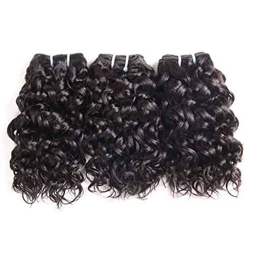 Extensiones de pelo humano de onda de agua con cierre, rizado de ondas naturales de Malysian, grado 8 A, color negro