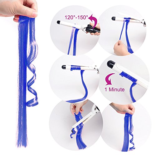 Extensiones de pelo liso de color con clip de 55,88 cm, modernos postizos para fiestas con reflejos rosas, 10 unidades