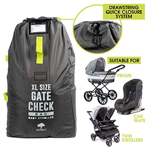Extra Grande Bolsa de Transporte Viaje para Silla de Paseo de Bebé, Silla de Coche, Cochecito Infantil| Durable e Impermeable| Almacenamiento para Avión, Identificación Fácil en el Aeropuerto.