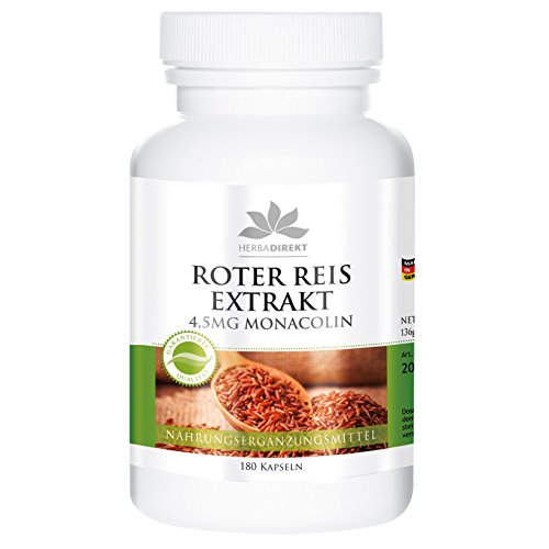 Extracto de Arroz rojo 600mg – Monacolina K 4,5mg – 180 cápsulas