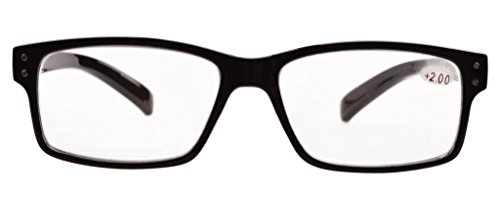 Eyekepper 5 paquetes de bisagra con muelle Vintage Gafas de Lectura (Negro,+2.50)