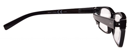 Eyekepper 5 paquetes de bisagra con muelle Vintage Gafas de Lectura (Negro,+2.50)