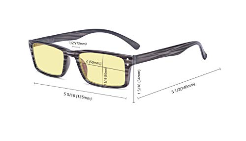 Eyekepper Blue Light Blocking Glasses - Anti Digital Glare Readers with Yellow Filter UV Protection Computer Reading Glasses Men Women - Black +0.50