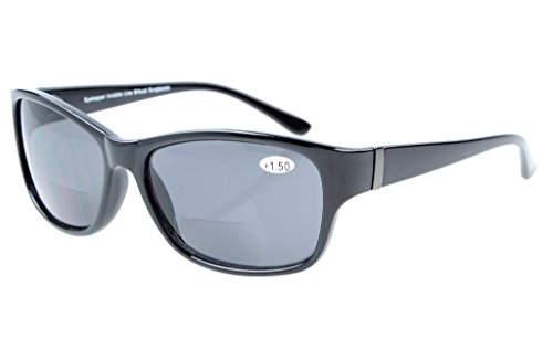 Eyekepper gafas de sol bifocales de moda de lectura al aire libre Negro marco/lente gris +2.50