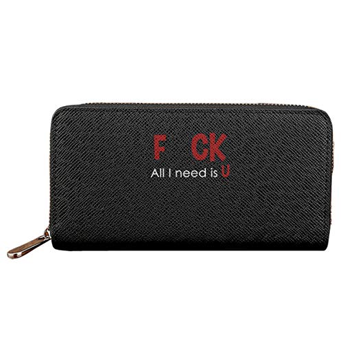 F CK, All I Need Is U Anti-Splash Zipper Wallet Handbag Travel Long Wallet,Long Zip Wallets For Men Women