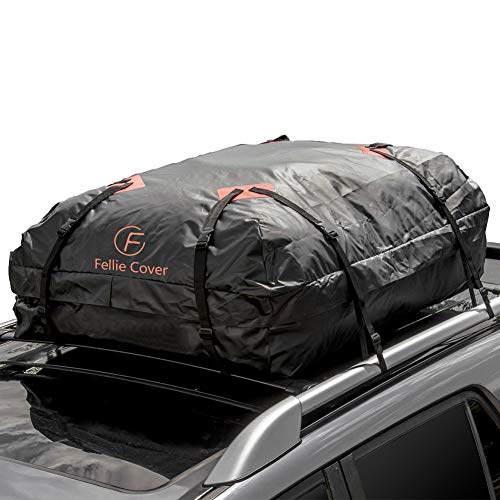 F Fellie Cover Cofre Techo Coche, 443L Baca Coche Universal Impermeable, 600D Portaequipajes Coche Techo, Bolsa de Carga (Negro)