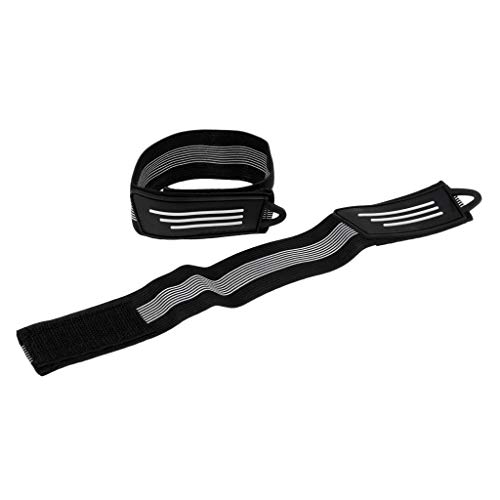 F Fityle 1 Par de Bicicleta Tobillo Reflectante Bind Pantalón Clips de Banda Correa para Correr, Ciclismo, Polea de Una Hilera, Escalada, Camping - Negro