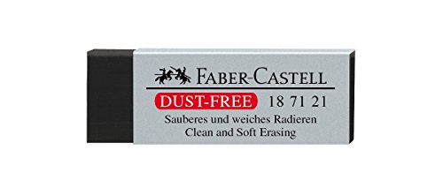 Faber-Castell 187121 – Goma de borrar sin polvo, plástico, negro