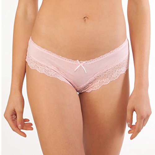 Fabio Farini - Bragas de algodón con Encaje - Paquete de 6 Multicolor M