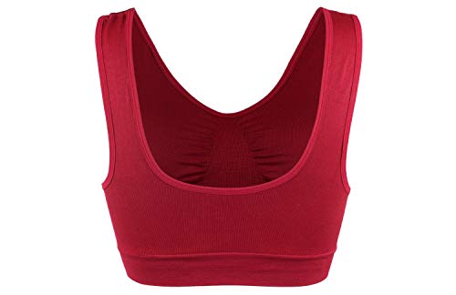 Fabio Farini Sujetador Confort máximo sin Costuras Bralette en 3 Colores Diferentes Rojo S