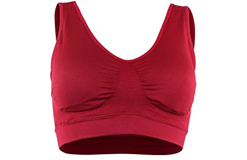 Fabio Farini Sujetador Confort máximo sin Costuras Bralette en 3 Colores Diferentes Rojo S