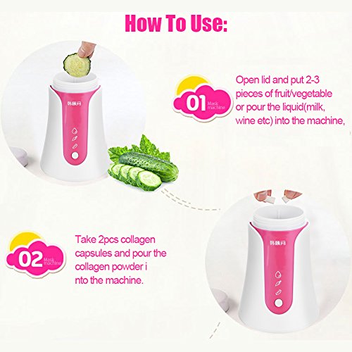 Fabricante de la máscara facial, kits de máquina para hacer máscaras de cuidado facial de frutas y verduras naturales de bricolaje, con 50 piezas de colágeno + 1 pieza de modelo de máscara