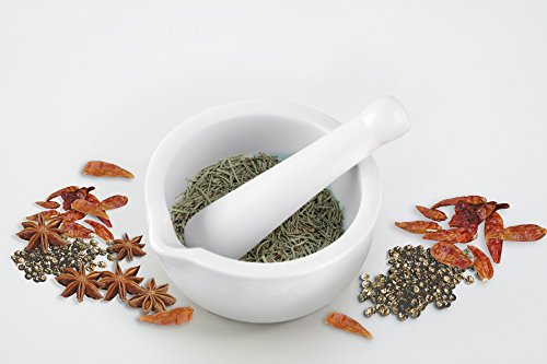 Fackelmann Mortero Ceramica 11X6Cm, Porcelana, Blanco, 12 cm