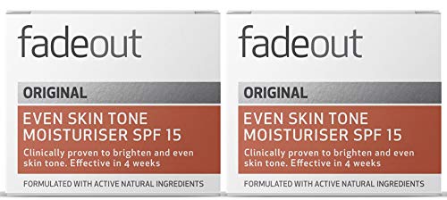 Fade Out Original Even Skin Tone Moisturiser with SPF15 2 x 50ml - Face Cream to Brighten and Even Skin tone in 4 weeks