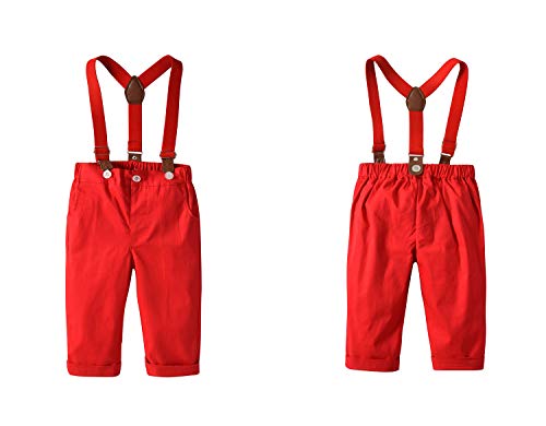 Fairy Baby Niños Bebes Traje de Navidad Camisa Bowtie Pantalones Conjuntos de Ropa Disfraces de Navidad Size 80 (Green Stripes)